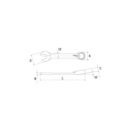 Thorvik Ключ гаечный комбинированный трещоточный с реверсом, 17 мм