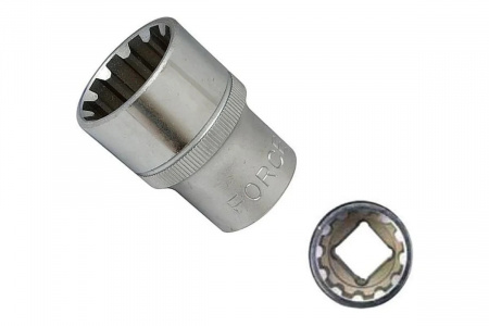 FORCE Головка торцевая Splain, 1/2", 21 мм, длина 38 мм