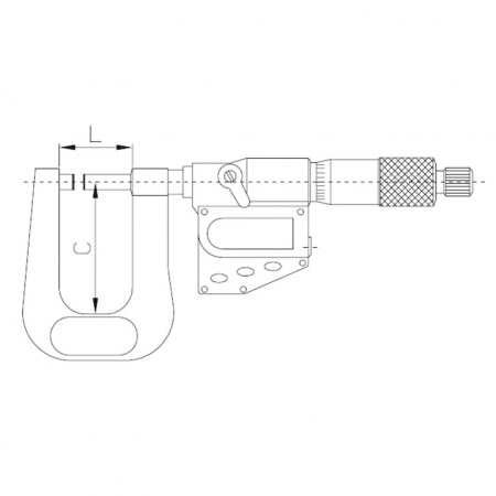 ASIMETO Микрометр для измерения листового металла цифровой IP65 0,001 мм, 0-25 мм, H=150мм, тип B