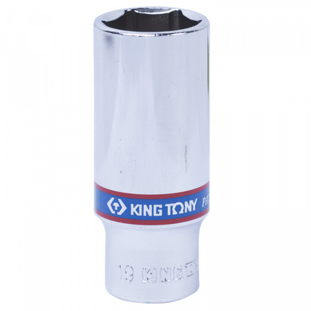 KING TONY Головка торцевая глубокая шестигранная 3/8", 19 мм