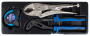 Licota Набор переставные клещи, ручные тиски-струбцина, рулетка, 3пр., в ложементе