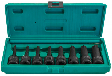 JONNESWAY Набор ударных головок "TORX" 1/2DR", Т30-T80, L=78 мм, 8 предметов