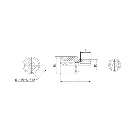 Thorvik Головка торцевая 12-гранная 1/2"DR, 21 мм