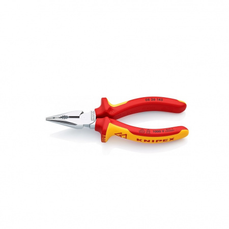 Knipex Плоскогубцы комбинированные остроконечные с удлинёнными губками VDE, 145 мм, хром, 