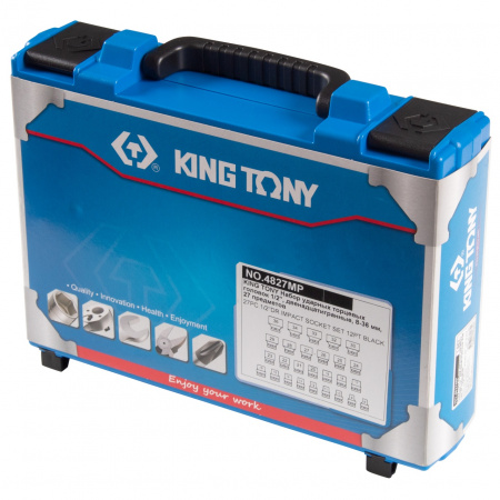 KING TONY Набор ударных торцевых головок 1/2", двенадцатигранные, 8-36 мм, 27 предметов