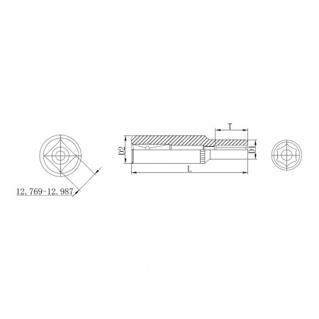 Thorvik Головка торцевая глубокая 3/8" DR, 19 мм