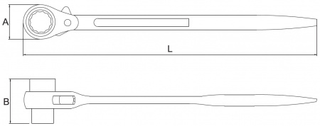 Licota Ключ трещотка проходная 12гр. 21x22 мм