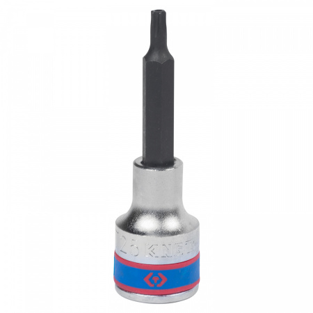 KING TONY Насадка (бита) торцевая 1/2", TORX, T25, L = 80 мм, с отверстием