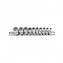 Licota Набор торцевых головок 1/4", 12-ти гранных, 3/16"-9/16", 10 пр. на линейке