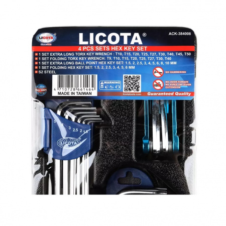 Licota Набор шестигранных и Torx ключей 4 комплекта в ложементе