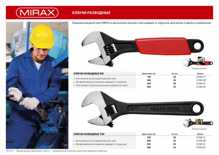 MIRAX TOP Разводной ключ 150/20 мм 