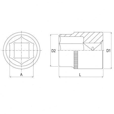 JONNESWAY Головка торцевая 1/4"DR, 6 мм