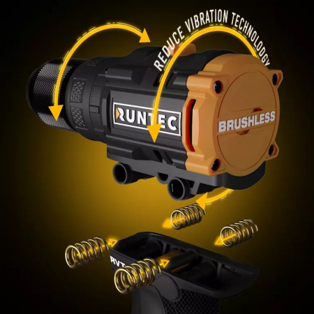 RUNTEC PRO Гайковерт ударный аккумуляторный 1/2", 20В, 2*4Ач, 500Нм