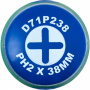 JONNESWAY Отвертка стержневая крестовая ANTI-SLIP GRIP, PH2х38 мм