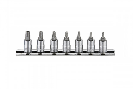 FORCE Набор головок-бит 1/4"DR 5-лучевых с отв. на планке (ТS10-TS40) 7пр.