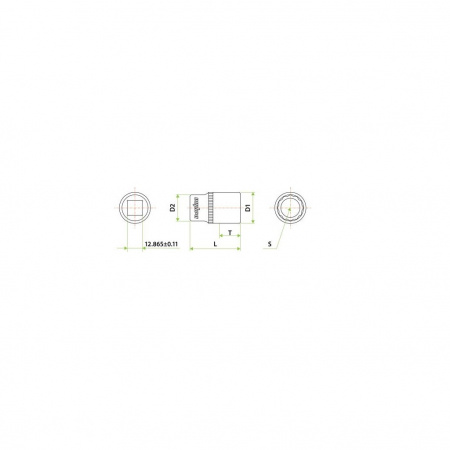OMBRA Головка торцевая глубокая 1/4"DR, 13 мм