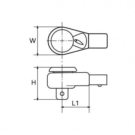 Licota Насадка для динамометрического ключа трещоточная 1/2", короткая