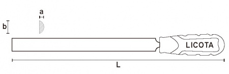 Licota Напильник полукруглый бархатный №3, 200 мм, с рукояткой