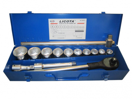 Licota Набор торцевых головок 3/4" шестигранные, 22-50 мм., 15 предметов