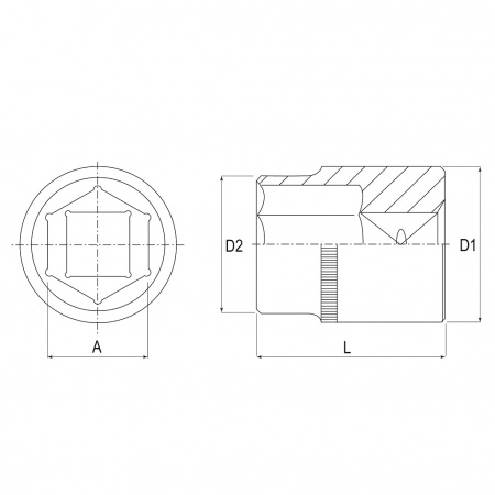 JONNESWAY Головка торцевая 1/4"DR, 4.5 мм, длина 25 мм