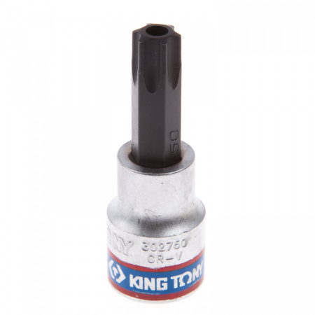 KING TONY Насадка (бита) торцевая 3/8", TORX, T50, L = 50 мм, с отверстием