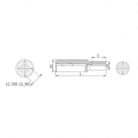 Thorvik Головка торцевая глубокая 3/8" DR, 22 мм, длина 64 мм