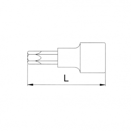 Licota Головка торцевая со вставкой, Torx с отверстием, 1/2", T45H, длина 55 мм