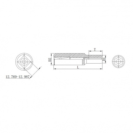 Thorvik Головка торцевая глубокая 3/8" DR, 13 мм