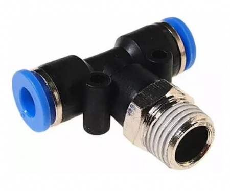 GARWIN PROФитинг цанговый Т-тройник М3/8" 4 мм, с уплотнением, пластм. корпус