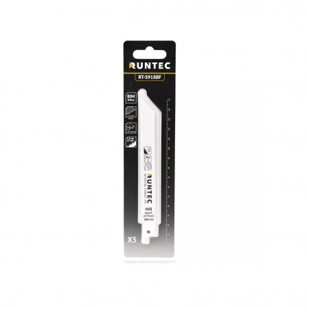 RUNTEC Полотно для сабельной пилы по металлу S 918 BF, BIM, 150 мм, 5 шт