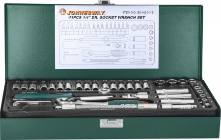 JONNESWAY Набор головок торцевых 1/4"DR, 4-13 мм, 41 предмет