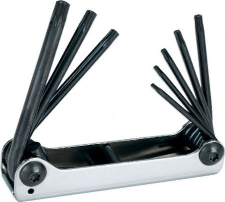 Hans Складной набор шестигранных ключей TORX с отверстием, TH9-TH40, 8 пр. 16745-8TH