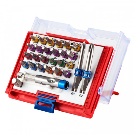 МАСТАК Набор вставок (бит) 1/4", TORX, HEX, PZ, PH, SLOT, 28 предметов 058-11028C
