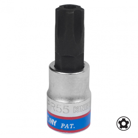 KING TONY Насадка (бита) торцевая 3/8", TORX PLUS (5-лучевой П-образной формы), IPR55, L = 50 мм 