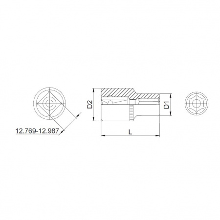 Thorvik Головка торцевая 3/8" DR, 6 мм