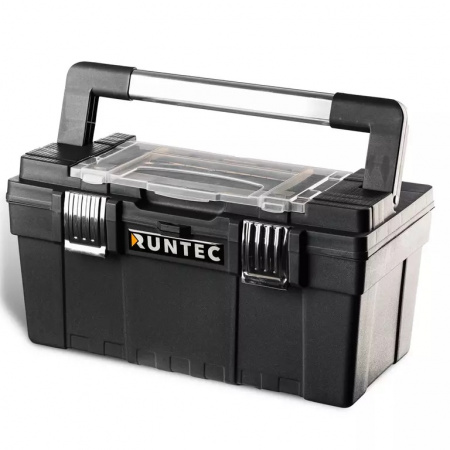 RUNTEC Ящик инструментальный пластиковый с органайзером, большой, 530х270х270 мм
