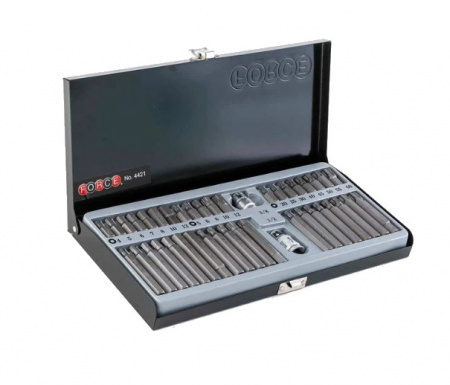 FORCE Набор вставок MIX 1/2"DR-3/8"DR (TORX-H, Spline, 6 гр.), 42 пр.