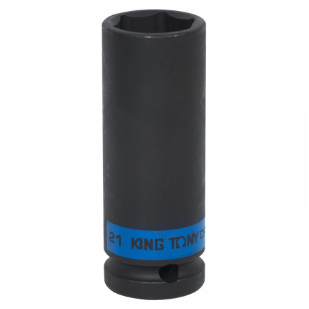 KING TONY Головка торцевая ударная глубокая шестигранная 1/2", 21 мм