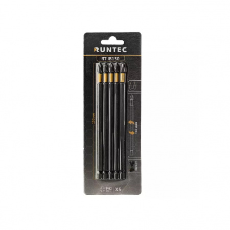 RUNTEC Биты ударные HEX - E 1/4" (6.35 мм), PH2х150 мм, 5 шт