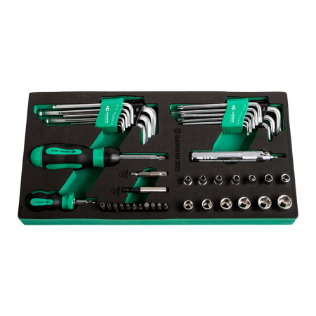 GARWIN PRO Набор отверток, головок 1/4", Г-образных ключей HEX, TORX с отв., 21 пр. в ложементе EVA