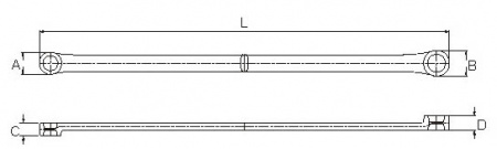 Licota Ключ накидной удлиненный 17x19мм