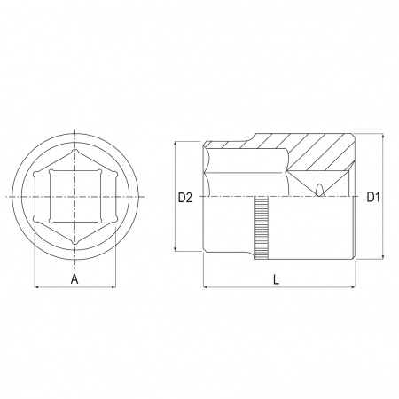 JONNESWAY Головка торцевая 1/4"DR, 4 мм, длина 25 мм