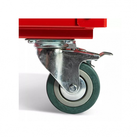 RUNTEC Тележка с тремя открытыми полками, красный RAL 3020, 800x385x830 мм